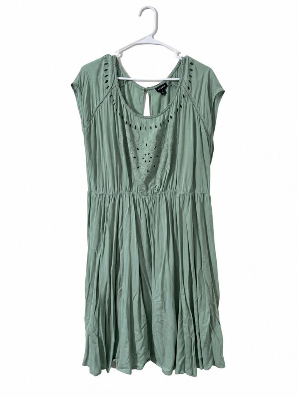 Torrid Sage Green Embroidered Eyelet Dress Size 2